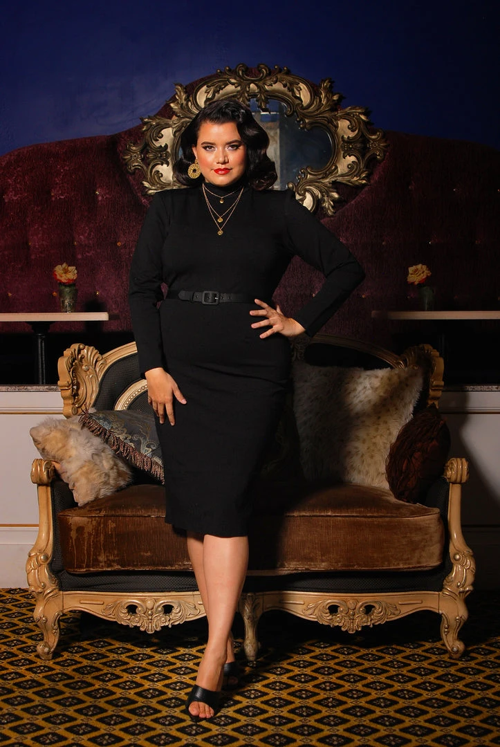 What's New, Pussycat? Jackie 60's Wiggle Dress In Black | Laura Byrnes Design 7 What's New, Pussycat? Jackie 60's Wiggle Dress In Black | Laura Byrnes Design