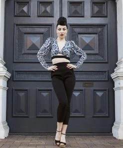 What's New, Pussycat? LB Cropped Trousers In Black Twill | Laura Byrnes Design