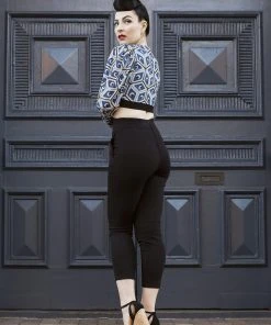 What's New, Pussycat? LB Cropped Trousers In Black Twill | Laura Byrnes Design