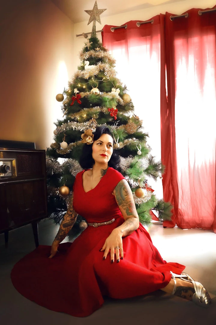 Pinupgirlclothing.com Final Sale - Celia Vintage Swing Dress In Solid Red Cotton Sateen | Pinup Couture Shop All In-Stock Items By Size 7 Pinupgirlclothing.com Final Sale - Celia Vintage Swing Dress In Solid Red Cotton Sateen | Pinup Couture Shop All In-Stock Items By Size