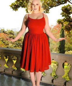 Jenny Dress In Cherry Red Crepe | Pinup Couture 25 Jenny Dress In Cherry Red Crepe | Pinup Couture