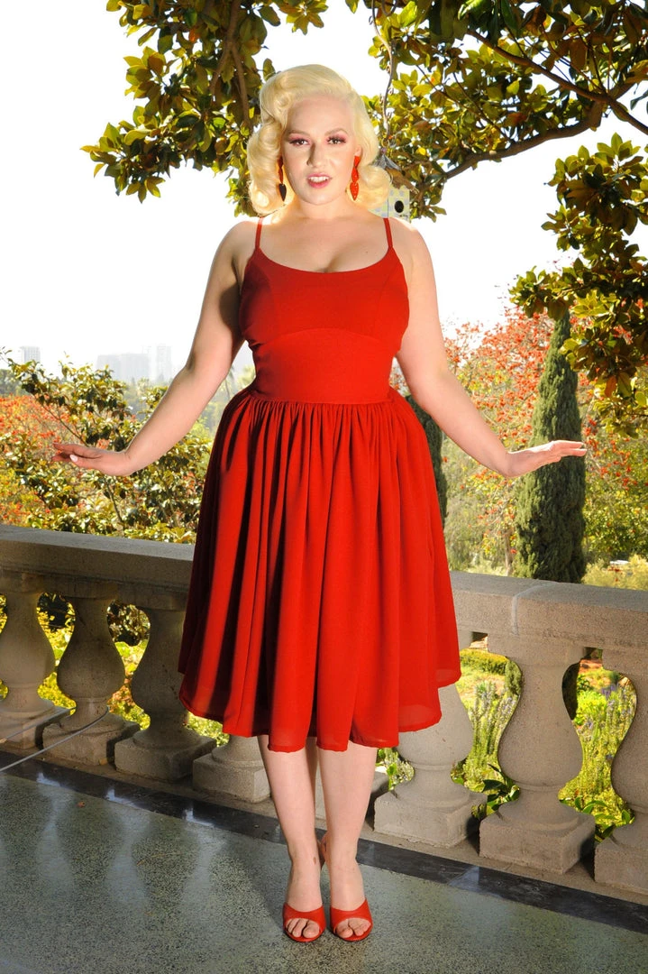 Jenny Dress In Cherry Red Crepe | Pinup Couture 14 Jenny Dress In Cherry Red Crepe | Pinup Couture
