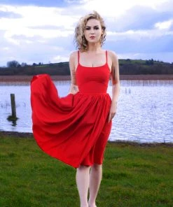 Jenny Dress In Cherry Red Crepe | Pinup Couture 18 Jenny Dress In Cherry Red Crepe | Pinup Couture