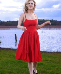 Jenny Dress In Cherry Red Crepe | Pinup Couture 19 Jenny Dress In Cherry Red Crepe | Pinup Couture
