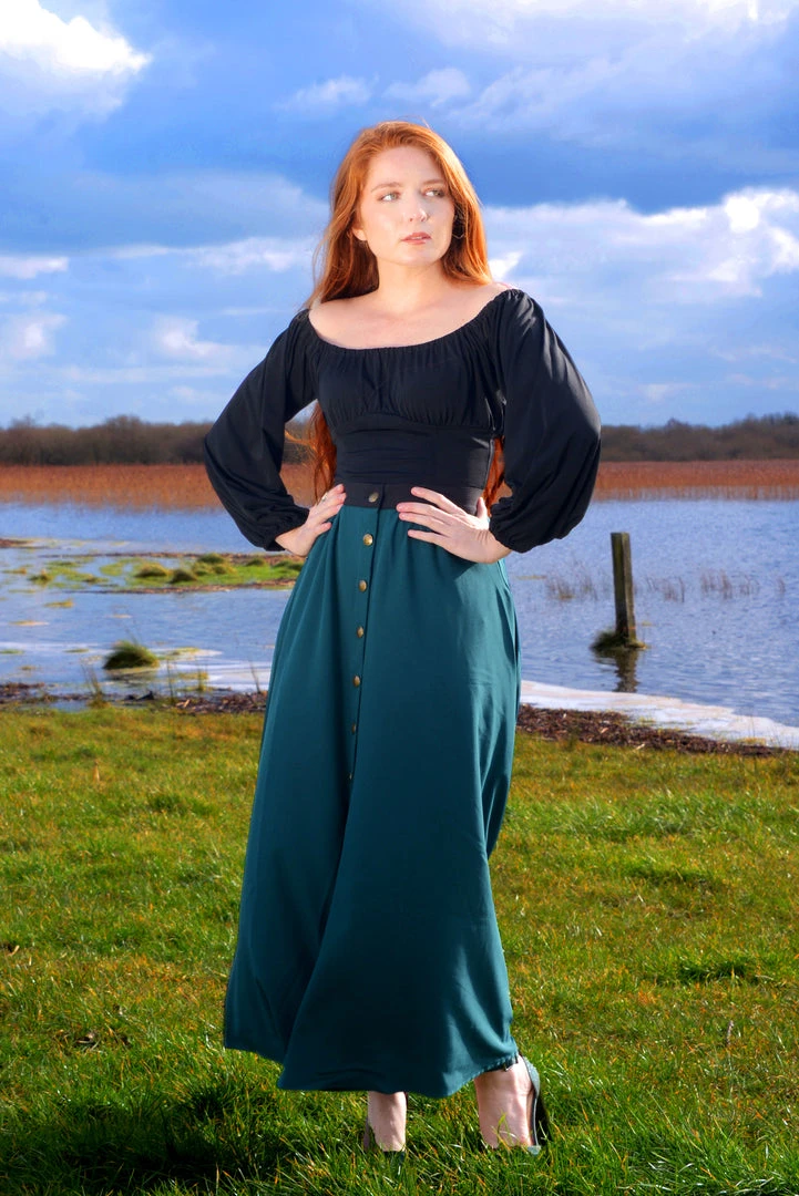 Swann Long Sleeve Peasant Top In Black | Laura Byrnes Design What's New, Pussycat? 8 Swann Long Sleeve Peasant Top In Black | Laura Byrnes Design What's New, Pussycat?