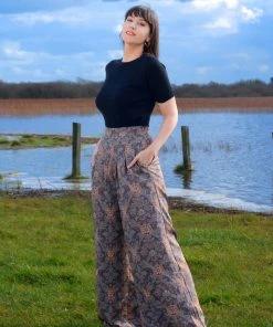 LBHM OYS - Dietrich Trousers With 30" Inseam In Royal Woods Print Shop All In-Stock Items By Size