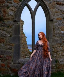 LBHM Molly Maxi Gown In Royal Woods Crepe | Laura Byrnes & Hope Johnstun