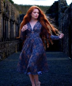 LBHM All In Stock Size XS Luna 40s Swing Dress In Royal Woods Crepe | Laura Byrnes & Hope Johnstun 11 LBHM All In Stock Size XS Luna 40s Swing Dress In Royal Woods Crepe | Laura Byrnes & Hope Johnstun