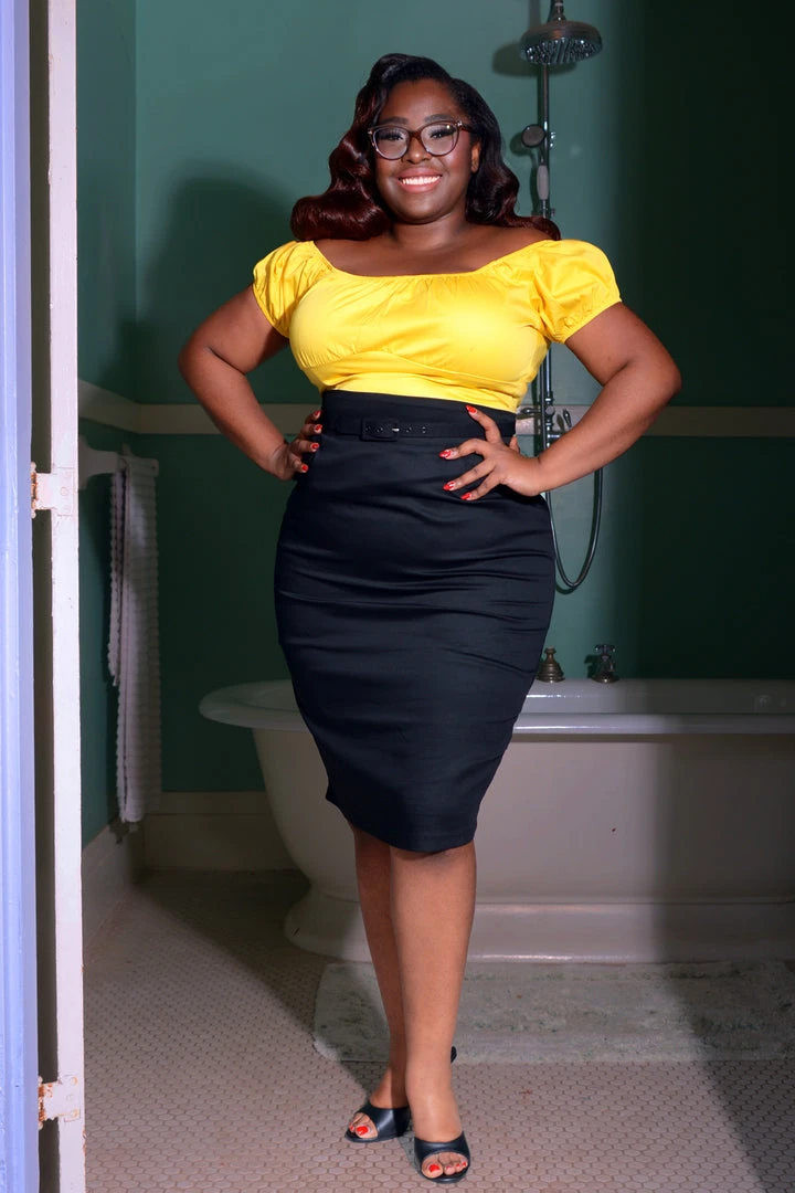 Vintage High Waist Pencil Skirt In Solid Black | Laura Byrnes Design What's New, Pussycat? 3 Vintage High Waist Pencil Skirt In Solid Black | Laura Byrnes Design What's New, Pussycat?