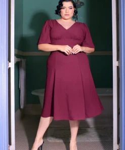 Viva Dress In Oxblood Crepe | Laura Byrnes Designs