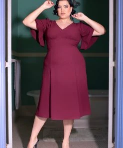 Viva Dress In Oxblood Crepe | Laura Byrnes Designs