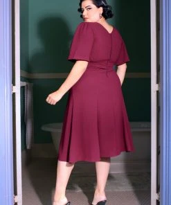Viva Dress In Oxblood Crepe | Laura Byrnes Designs