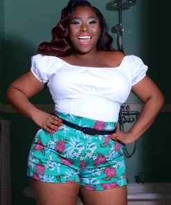 The Perfect Vintage Peasant Top In White | Pinup Couture Shop All In-Stock Items By Size