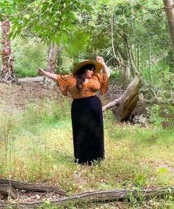 What's New, Pussycat? Viva Blouse In Mustard Floral Stretch Crepe | Laura Byrnes Design