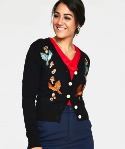Ginny Woodland Cardigan In Black | Voodoo Vixen