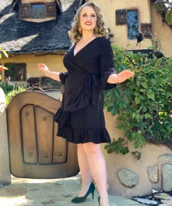 Rubber Ducky Final Sale - Cha Cha Ruffle Dress In Black Shop All In-Stock Items By Size