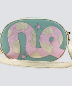 What's New, Pussycat? Anaconda Oval Bag In Mint | Butrich