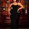 Supreme Maxi Dress With Removable Shrug In Black Stretch Crepe | Traci Lords Shop All In-Stock Items By Size