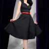 Pinupgirlclothing.com Heidi Vintage A-Line Dress In Solid Black Cotton Sateen | Pinup Couture Shop All In-Stock Items By Size
