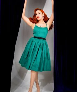 Shop All In-Stock Items By Size Final Sale - Jenny Vintage Swing Dress In Emerald Green | Pinup Couture