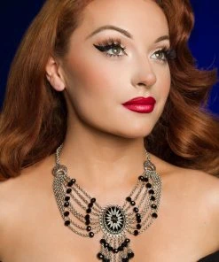 Sweet Romance Shop All In-Stock Items By Size Black Starburst Necklace