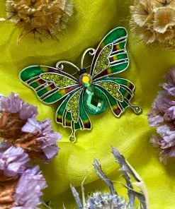 Alibaba Green Art Deco Butterfly Vintage Inspired Brooch Shop All In-Stock Items By Size