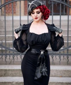 Shop All In-Stock Items By Size Final Sale - Aziza Vintage Inspired Wiggle Dress In Black Ponte De Roma | Pinup Couture