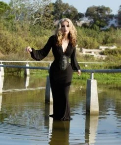 Laura Byrnes Design Marquise Faux Leather & Elastic Corset Cinch Belt