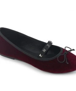 Pleaser Demitri Ballet Flats In Burgundy Velvet