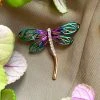 Alibaba What's New, Pussycat? Ombre Rhinestone Vintage Inspired Dragonfly Brooch