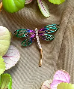 Alibaba What's New, Pussycat? Ombre Rhinestone Vintage Inspired Dragonfly Brooch