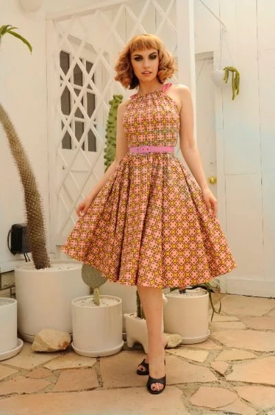 Final Sale - Harley Swing Dress In Gold Room Cotton Sateen | Pinup Couture Shop All In-Stock Items By Size 3 Final Sale - Harley Swing Dress In Gold Room Cotton Sateen | Pinup Couture Shop All In-Stock Items By Size