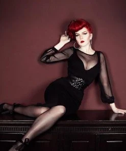 Final Sale - Mila Dress In Black Ponte De Roma | Laura Byrnes Design