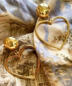 Qingdao Singsun Crafts Co - Alibaba Wrecking Ball Heart Hoop Earrings In Gold