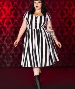 Final Sale - Diana Dress In Mark Stripe | Pinup Couture Shop All In-Stock Items By Size