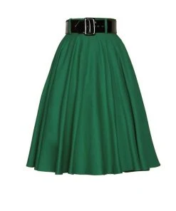 Final Sale - Doris Vintage Swing Skirt With Pockets In Emerald Green | Pinup Couture