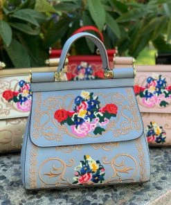 Chaiuzhou Dai Versailles Embroidered Bag In Light Blue