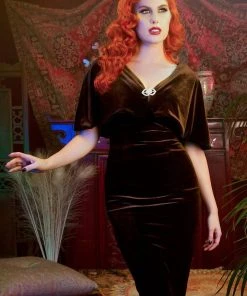 Laura Byrnes Design OYS Laura Byrnes California Gilda Cape In Brown Velvet Shop All In-Stock Items By Size