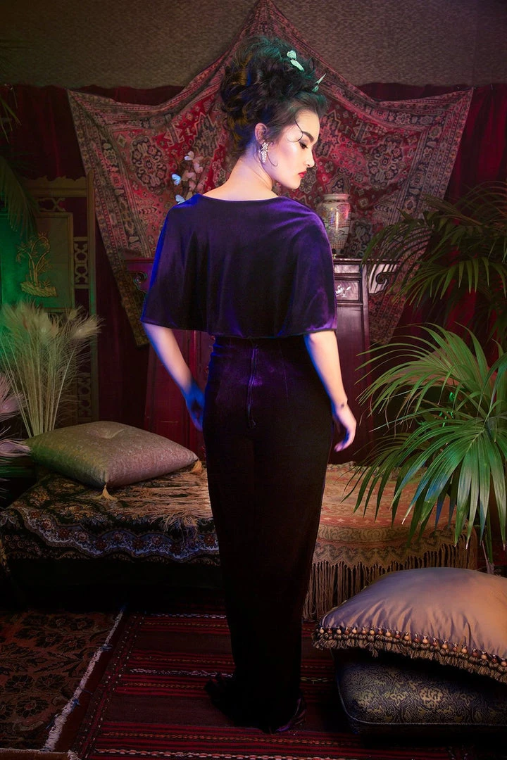 Laura Byrnes Design Shop All In-Stock Items By Size OYS Final Sale - Laura Byrnes California Gilda Cape In Purple Velvet 5 Laura Byrnes Design Shop All In-Stock Items By Size OYS Final Sale - Laura Byrnes California Gilda Cape In Purple Velvet