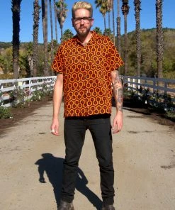Unisex Button Down Shirt In Hotel Hexagon Sateen | Laura Byrnes Design What's New, Pussycat?