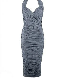 Traci Lords For Couture For Every Body Traci Wiggle Dress In Silver Lurex | Traci Lords