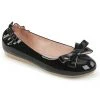 Pleaser What's New, Pussycat? Soda Shop Flats In Black Vegan Patent Leather