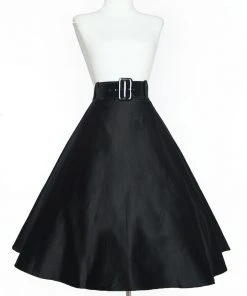 The Vintage Doris Swing Skirt In Black Cotton Sateen | Pinup Couture Shop All In-Stock Items By Size