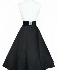 The Vintage Doris Swing Skirt In Black Cotton Sateen | Pinup Couture Shop All In-Stock Items By Size