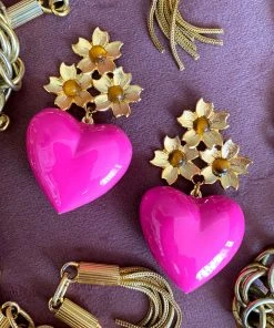 Pink Reef What's New, Pussycat? Hot Pink Heart Earrings