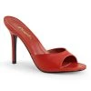 Pleaser What's New, Pussycat? The Hot Girl Peep Toe Mule In Red Faux Leather