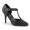 Pleaser Vanity T-Strap D'Orsay Pump In Black Vegan Leather What's New, Pussycat?
