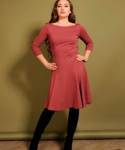 Original Design Sabrina Swing Dress In Marsala | Laura Byrnes Design