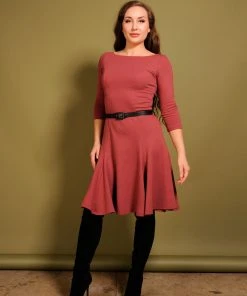 Original Design Sabrina Swing Dress In Marsala | Laura Byrnes Design