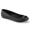 Pleaser What's New, Pussycat? Heartbreaker Studded Flats In Black Vegan Leather